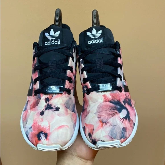 Pink Floral Flux Sneakers Adidas Zx Flux Floral Womens Adidas